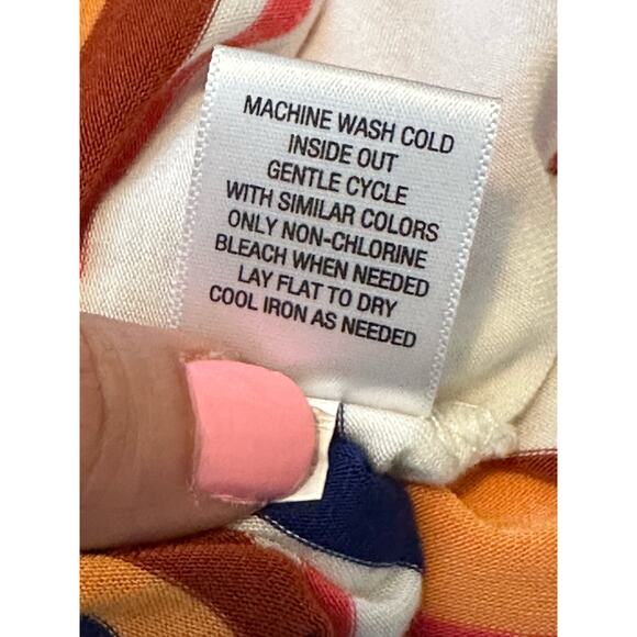 Merona multicolor striped cap sleeves summer dress size M - Picture 5 of 8